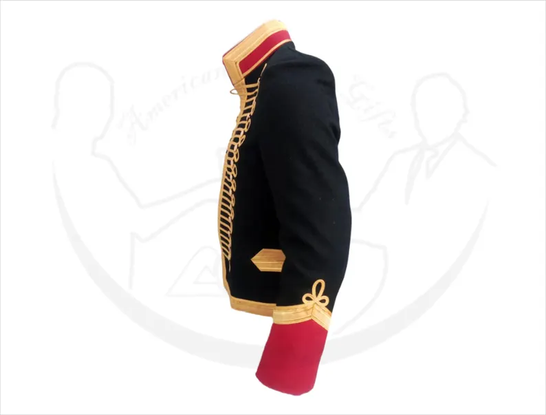 Pelisse Women Black Military Officer Hussar Jacket, Black Blazer Wool Pelisse Jacket, Handmade Pelisse Hendrix Jacket, Custom Gifts