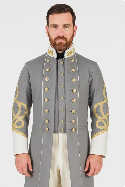 Men's Double-Breasted General Officer Frock Coat – Civil War Military Style Jacket