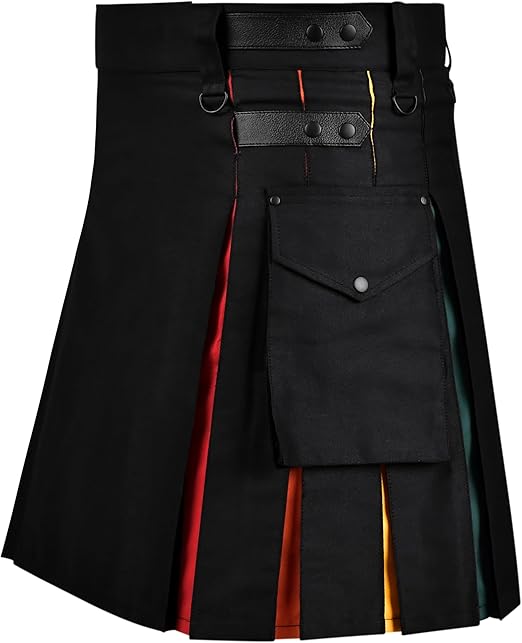 Hybrid Utility Kilts for Men Scottish Traditional Kilt with Flashes