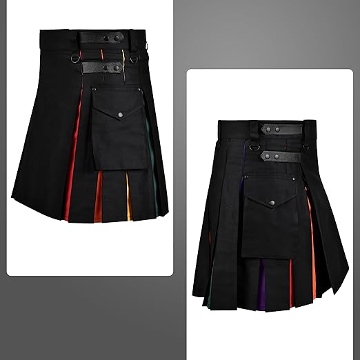 Hybrid Utility Kilts for Men Scottish Traditional Kilt with Flashes