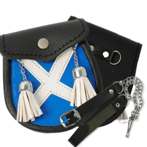 Babies Kilt Saltire Sporran With 2 Tassels & Belt